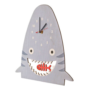Wood Shark Pendulum Wall Clock Wall Decor for Baby Nursery Kids Bedroom Nautical Nursery Modern Nursery Wooden Clock Shark Gift