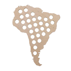 Wall Mounted South American Map Wood Decorative Map South America Beer Cap Map Beer Cap Collect Home Decoration Accessories