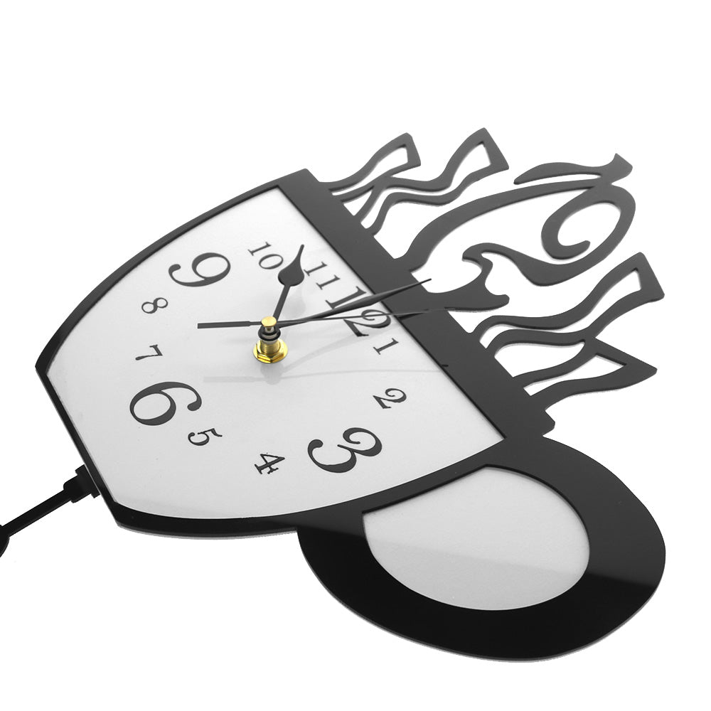 Creative Coffee Cup and Spoon Modern Kitchen Wall Clock With Swinging Spoon Coffee Cup Pendulum Wall Clock Coffee Drinker Gift Creative Coffee Cup and Spoon Modern Kitchen Wall Clock With Swinging Spoon Coffee Cup Pendulum Wall Clock Coffee Drinker Gift