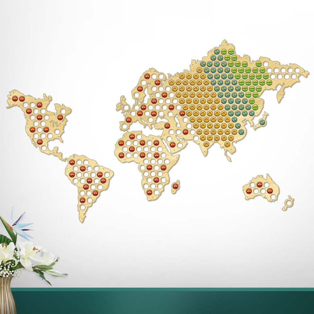 Creative Wooden Crafts World Map Bottle Beer Cap Map Handmade Hanging Map Of The World Modern Home Decor Beer Lovers Gifts Creative Wooden Crafts World Map Bottle Beer Cap Map Handmade Hanging Map Of The World Modern Home Decor Beer Lovers Gifts