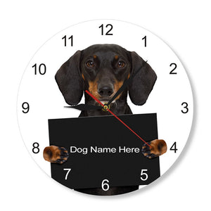 Criminal MugShot Dog Wall Clock Custom Dog Name Jail Prison Puppy Clock Funny Gift Dog Lover Nursery Room Veterinarian Decor