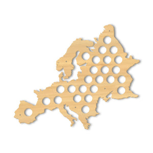 European Beer Cap Map Pub Bar Wooden Wall Sign Beer Bottle Cap Display Holder Euro Wood Map Cap Catcher Man Cave Beer Lover Gift
