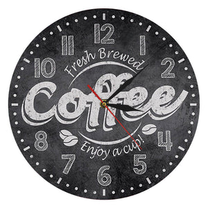 Fresh Brewed Coffee Enjoy A Cup Of Wall Clock Coffee Kitchen Wall Clock Coffee Shop Cafe Bar Wall Decor Gift For Coffee addicts