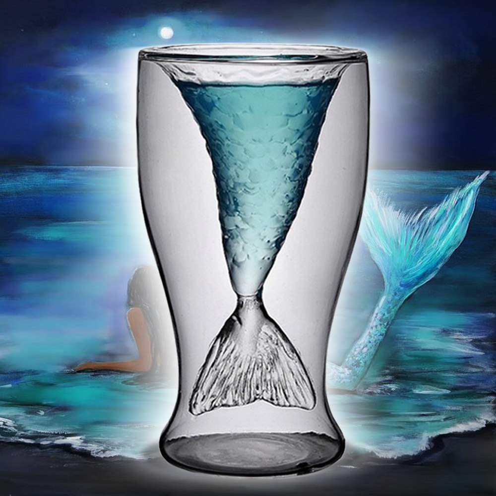 Creative 3D Crystal Mermaid Cup Glass Mug Vodka Shot Drinking Bar Party Cup Drinkware Double Wall Glass Creative 3D Crystal Mermaid Cup Glass Mug Vodka Shot Drinking Bar Party Cup Drinkware Double Wall Glass