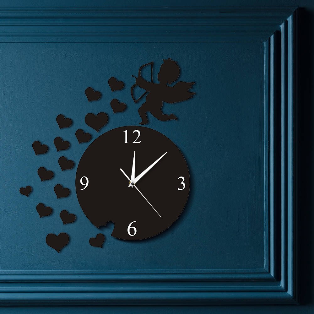 Cupid Arrow Hearts Cherub Angel Wall Art Home Decor Modern Wall Clock Flying Cupid Love Angel Decorative Wall Watch Clock Gift Cupid Arrow Hearts Cherub Angel Wall Art Home Decor Modern Wall Clock Flying Cupid Love Angel Decorative Wall Watch Clock Gift