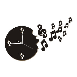 Musical Note Flew From The Clock Flying Music Notes Wall Art Music Studio Room Decorative Modern Wall Clock Rock n Roll Gift