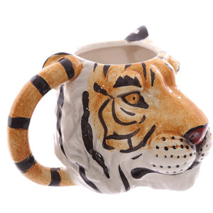 3D Tiger Face Mug Wildlife Adventure Tiger Head Ceramic Cup 3D Animal Head Coffee Mug Personalised Cup Mugs