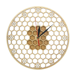 Hexagon Wooden Wall Clock Honeycomb Sacred Geometry Comb Modern Mandala Clock Watch Bee Lover Keeper Room Deco Gift Silent Sweep