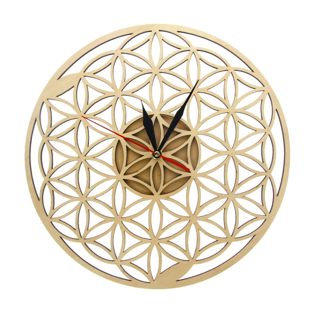 Flower of Life Intersect Rings Geometric Wooden Wall Clock Sacred Geometry Laser Cut Clock Watch Housewarming Gift Room Decor Flower of Life Intersect Rings Geometric Wooden Wall Clock Sacred Geometry Laser Cut Clock Watch Housewarming Gift Room Decor