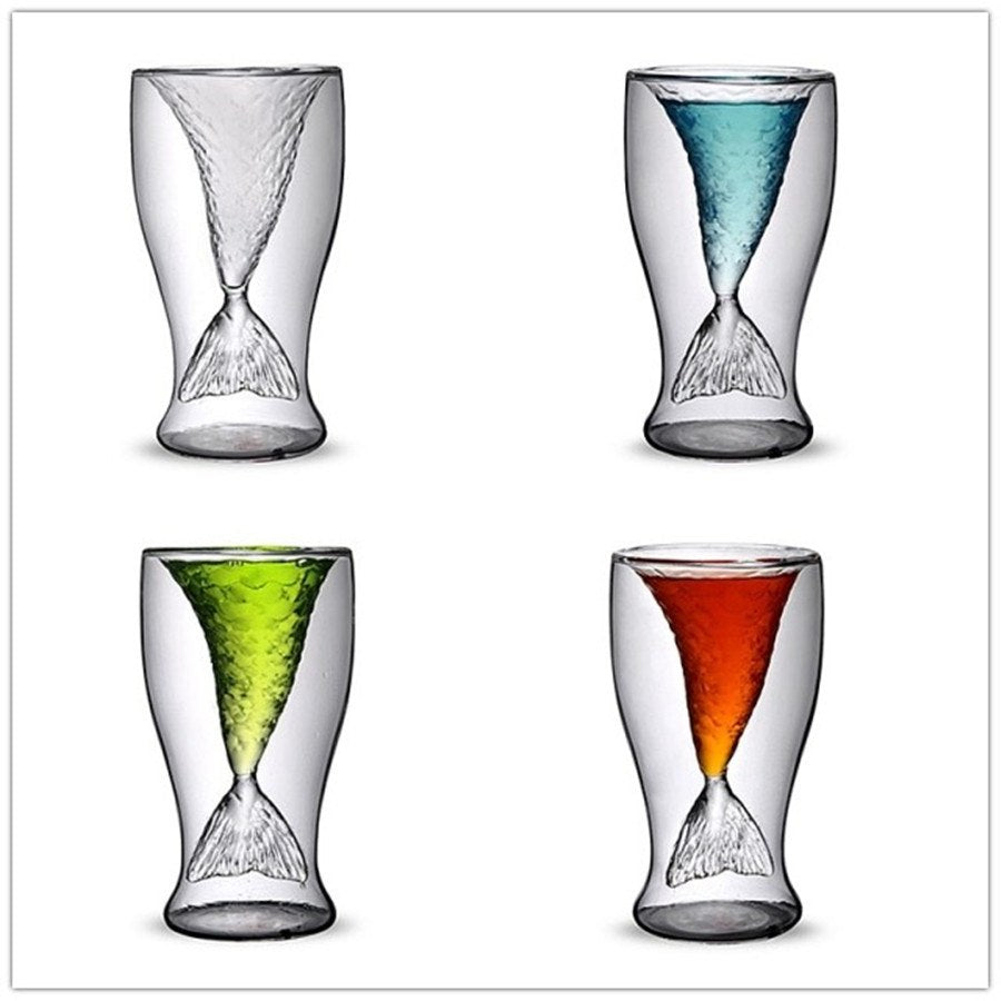 Creative 3D Crystal Mermaid Cup Glass Mug Vodka Shot Drinking Bar Party Cup Drinkware Double Wall Glass Creative 3D Crystal Mermaid Cup Glass Mug Vodka Shot Drinking Bar Party Cup Drinkware Double Wall Glass