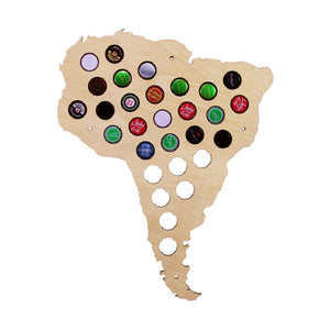 Wall Mounted South American Map Wood Decorative Map South America Beer Cap Map Beer Cap Collect Home Decoration Accessories
