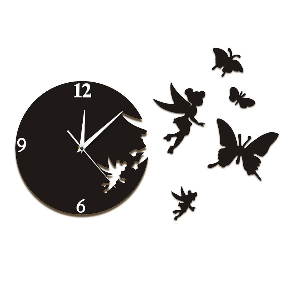 Fairy Angel Flew Away Wall Clock Modern Wall Art Home Decor Flying Butterflies Wall Clock Decorative Escape Clock Watch Fairy Angel Flew Away Wall Clock Modern Wall Art Home Decor Flying Butterflies Wall Clock Decorative Escape Clock Watch