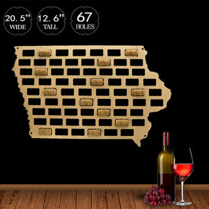 Iowa Wine Cork Map Midwestern United States Wine Cork Display  Home Decor Housewarming Gift  Iowa City Personalized Wall Art Map