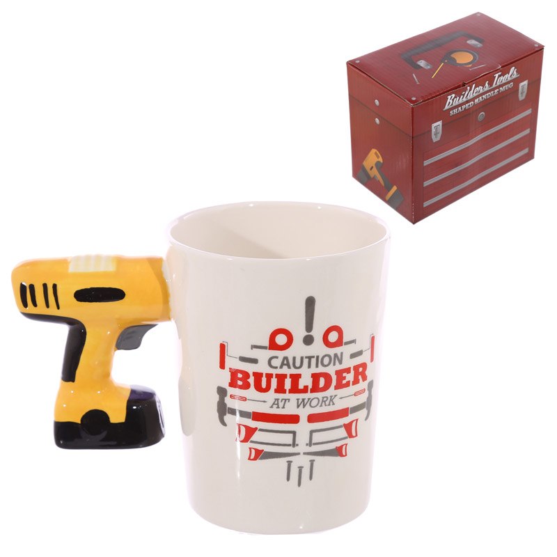 Electric Drill Mug Novelty Shaped Handle Ceramic Tool Mug Gifts for Dad Tool Mug Garage Decor, Woodworking Tools Builders Electric Drill Mug Novelty Shaped Handle Ceramic Tool Mug Gifts for Dad Tool Mug Garage Decor, Woodworking Tools Builders