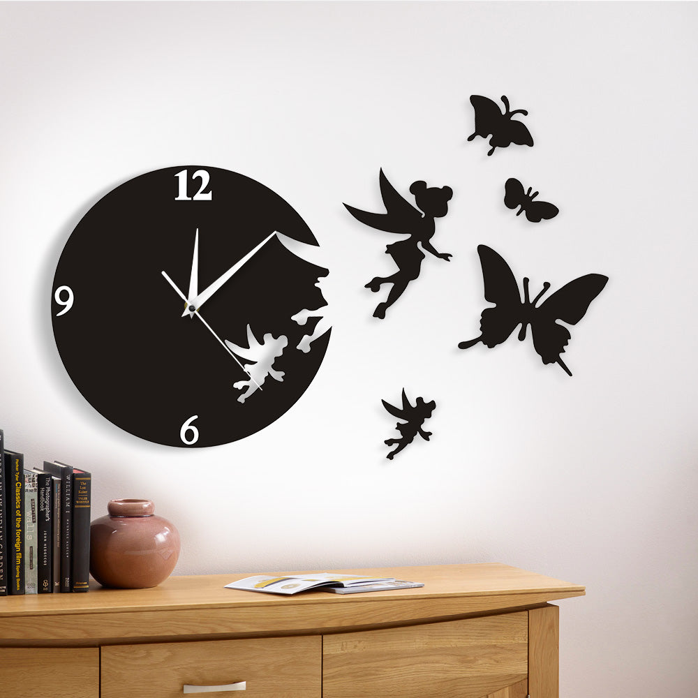 Fairy Angel Flew Away Wall Clock Modern Wall Art Home Decor Flying Butterflies Wall Clock Decorative Escape Clock Watch Fairy Angel Flew Away Wall Clock Modern Wall Art Home Decor Flying Butterflies Wall Clock Decorative Escape Clock Watch