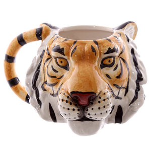 3D Tiger Face Mug Wildlife Adventure Tiger Head Ceramic Cup 3D Animal Head Coffee Mug Personalised Cup Mugs