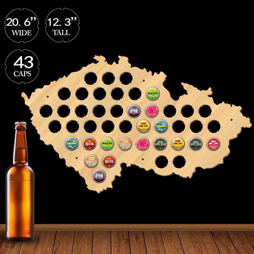 Czech Republic Beer Cap Map Pub Bar Wooden Wall Sign Beer Bottle Cap Display Holder Patriotic Czech Map Man Cave Beer Lover Gift Czech Republic Beer Cap Map Pub Bar Wooden Wall Sign Beer Bottle Cap Display Holder Patriotic Czech Map Man Cave Beer Lover Gift