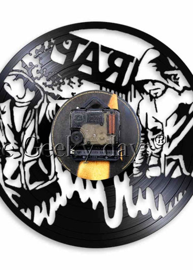 90s Rap Wall Art Wall Clock Hip Hop Vintage Vinyl Record Wall Clock Music Studio Room Decor Musical Live Show Rappers Gift