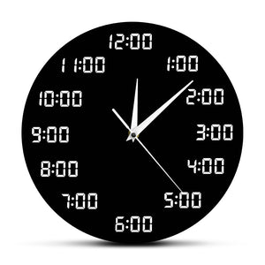 Analogous Digital Wall Clock Humorously Designed Round Wall Clock In Digital Display Indoor Home Decor Simple Clock Wall Watch