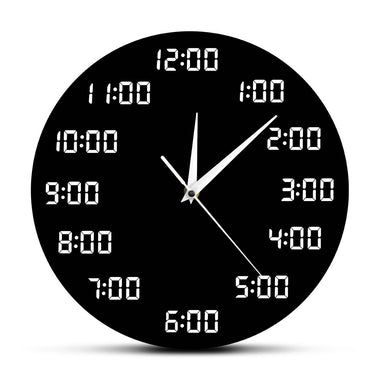 Analogous Digital Wall Clock Humorously Designed Round Wall Clock In Digital Display Indoor Home Decor Simple Clock Wall Watch