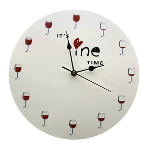 It's Wine Time Wall Clock Alcohol Wine Glass Decorative Red Wine Clock Watch Liquor Timepiece Restaurant Wine Drinker Lover Gift