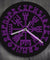 Vegvisir Compass Vikings Symbol Runes LED Neon Wall Clock Viking Scandinavian Modern Wall Clock with LED Backlight Glow in Dark