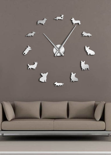 Adorable Different Dog Breeds Large Wall Art Home Decor Kennel Clubs Wall Clock DIY Giant Living Room Clock Dog Pet Owners Gift
