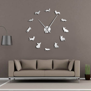 Adorable Different Dog Breeds Large Wall Art Home Decor Kennel Clubs Wall Clock DIY Giant Living Room Clock Dog Pet Owners Gift