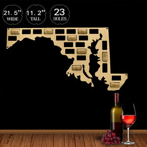 Maryland Custom-made Wine Cork Map USA State Home Decor Sign State Map of Maryland Wall Art Home Decor Gift I Love Maryland Map