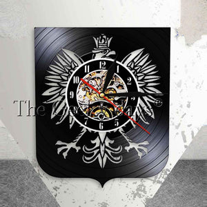 Polish Coat of Arms Polska Wall Clock Patriotic Polish Eagle Poland Coat Of Arms Polish Falcon Vintage Vinyl Record Wall Clock