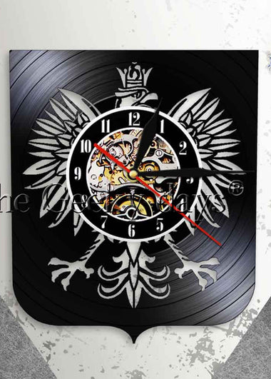 Polish Coat of Arms Polska Wall Clock Patriotic Polish Eagle Poland Coat Of Arms Polish Falcon Vintage Vinyl Record Wall Clock