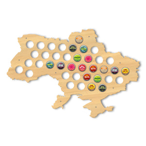 Ukraine Beer Cap Map Pub Bar Wooden Wall Sign Beer Bottle Cap Display Holder Patriotic Ukraine Map Man Cave Beer Lovers Gift