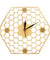 Minimal honeycomb Wood Wall Clock Hexagonal Home Decor Geometric Wall Clock Bee Lover Gift Contemporary Rustic Wood Clock Watch