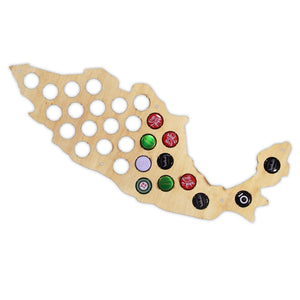 Creative Wooden Craft Beer Cap Maps Of Mexico Wall Mounted Decorative Mexican Maps Beer Caps Collection Gadgets Bar Pub Wall Art
