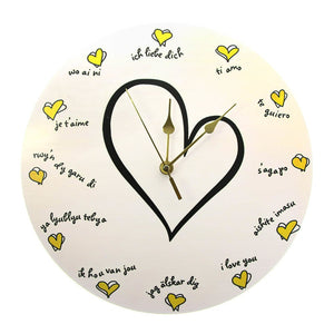 I Love You in 12 Different Languages Charming Silent Loving You Wall Clock Romantic Confession Multicolored Clock Valentine Gift