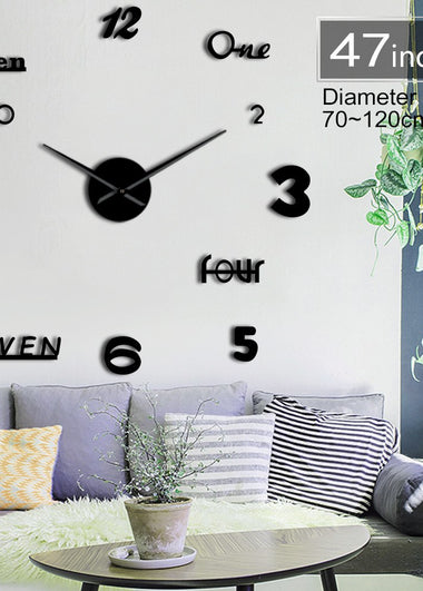 DIY Giant Clock Watch Wall Clocks Horloge 3d Diy Acrylic Mirror Stickers Home Decoration Living Room Quartz Big Needle Hands