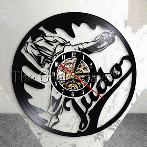 Judo Martial Wall Arts Judo Gym Sign Wall Clock Jiu-jitsu Vintage Vinyl Record Wall Clock Japanese Fighting Martial Judoka Gifts