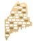 U.S. State of Maine Wine Cork Map Display Wall Decor Wood Maine State Cutout Wine Cork Collector USA Home State Bar Pub Gifts