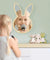 Bunny Sleepy Eyes Makeup Mirror Baby Kids Room Nursery Wall Decor Cute Animal Sleeping Rabbit Wood & Acrylic Safety Wall Mirror