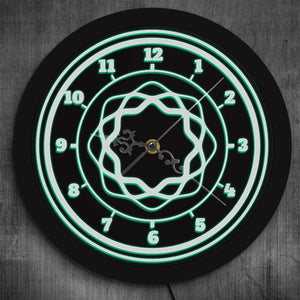 LED Lighting Multi-Coloured Retro Style Clock Wall Watch Mandala 3D Floral Pattern Arabic Numerals Decorative Clock Lighting Art