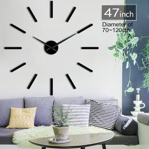 3D Big Acrylic Mirror Effect Wall Clock Simple Design Wall Art Decorative Quartz Quiet Sweep Modern Big Clock Hands Wall Watch