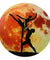 Dancing Couple Acrylic Printed Wall Clock Ballerina Dancing with the Moon Dancing Room Gold Moon Decorative Wall Art Ballet Gift