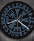 Vegvisir Compass Vikings Symbol Runes LED Neon Wall Clock Viking Scandinavian Modern Wall Clock with LED Backlight Glow in Dark