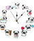 Cute Cartoon Pug Acrylic Wall Clock Dog Lover Decorative Wall Clock Dog Breed Pet ShopPug Life Printed Puppy Wall Watch Gift