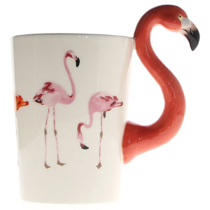 Flamingo Coffee Mug Tropical Flamingo Mug Cup The Flamboyant Ceramic Pink Flamingo Shaped Handle Cermica Coffee Mugs