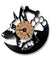German Shepherd Dog Record Clock LED Clocks for Living Room Vinyl Record Hanging Clock Lighting Amimal Silhouette Room Decor