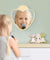 Heart Shaped Acrylic Wall Mirror with Wooden Back Girl Room Decoration Make-up Wall Mirror Valentines Day Gift For Her