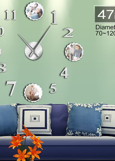 Photo Picture Frame DIY Large Wall Clock Custom Photo Decorative Living Room Family Clock Personalized Images Frame Big Clock