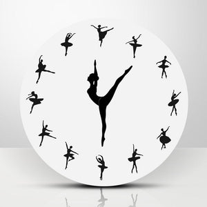 Charming Ballerina Wall Clock Baby Girl Nursery Decor Ballet Dancer Modern Wall Clock Ballet Dancing Girl Needle Hand Wall Watch