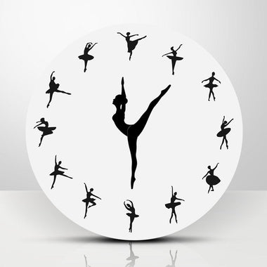 Charming Ballerina Wall Clock Baby Girl Nursery Decor Ballet Dancer Modern Wall Clock Ballet Dancing Girl Needle Hand Wall Watch